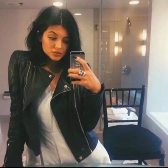 Zara Genuine Leather Moto Jacket ASO Kendall & Kylie Jenner, Size XS - Picture 15 of 16